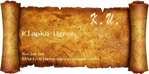 Klapka Ugron névjegykártya
